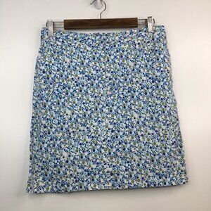 August Silk  Front Pockets Dots Print Cotton Skirt Size 10